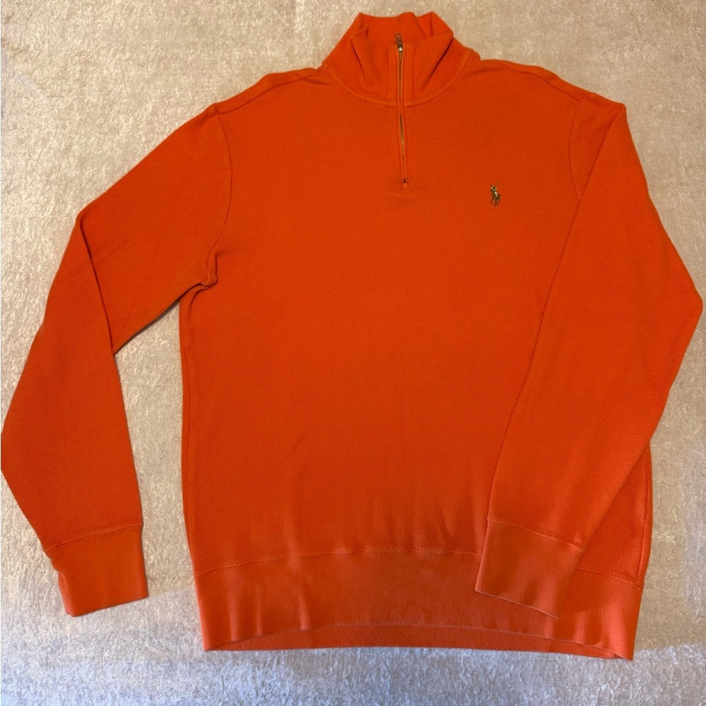 Polo by Ralph Lauren Men's Vibrant Orange Zip-Up Sweater